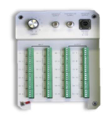 switch box module with switched & continuous outputs, 12 channels, terminal strip input, vib & temp jack, for use with models 691c series